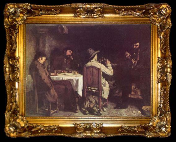 framed  Gustave Courbet After Dinner at Ornans, ta009-2